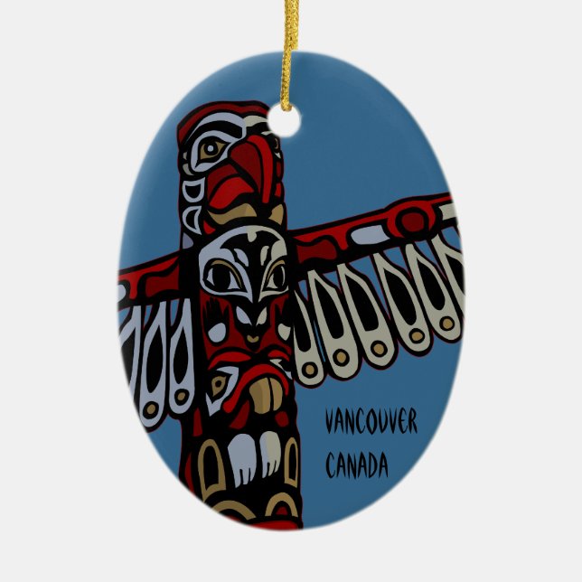 Vancouver Canada Totem Pole Ornament Souvenirs (Front)
