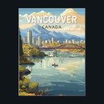 Vancouver Canada Travel Art Vintage Postcard<br><div class="desc">Vancouver retro vector travel design. Vancouver,  a bustling west coast seaport in British Columbia,  is among Canada’s densest,  most ethnically diverse cities.</div>