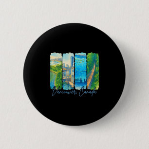 Vancouver Canada Travel Trip Brushstroke Souvenir 6 Cm Round Badge
