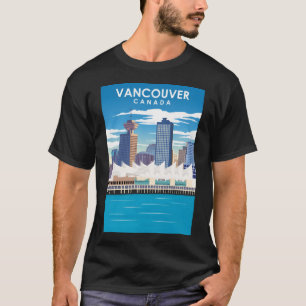 Vancouver Canada Vintage Minimal Travel Poster  T-Shirt