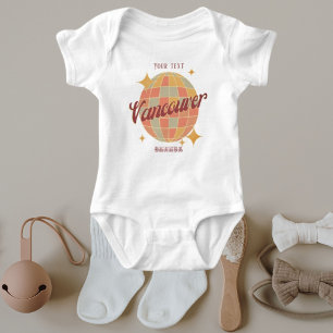 Vancouver City Canada Retro newborn gift  Baby Bodysuit