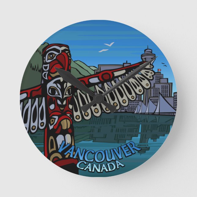 Vancouver Clock Gifts Decor Vancouver Wall Clock (Front)