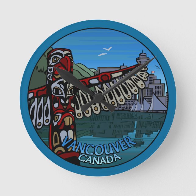 Vancouver Clock Gifts Decor Vancouver Wall Clock (Front)