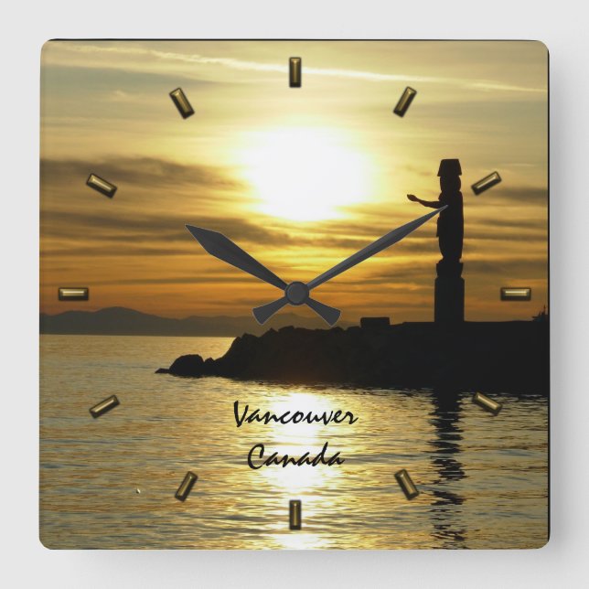 Vancouver Clock Gifts Totem Pole Vancouver Clock (Front)