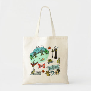 Vancouver cute animals shopping tote bag