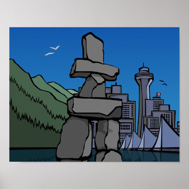 Vancouver First Nation Poster Inukshuk Home Decor (Front)