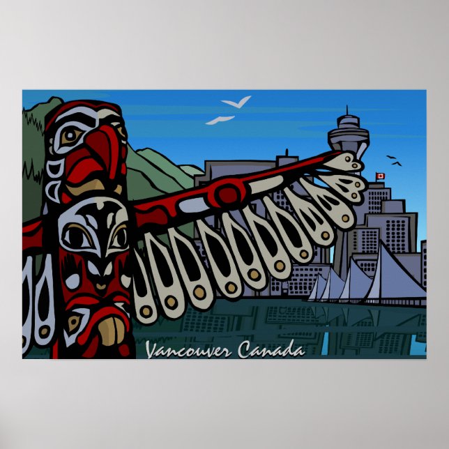 Vancouver First Nations Poster Totem Home Decor (Front)