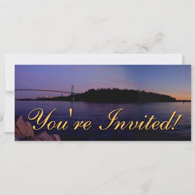 Vancouver Invitations Personalised Vancouver RSVP (Front)