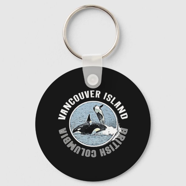 Vancouver Island BC Canada Orca Whales Adventure K Key Ring (Front)