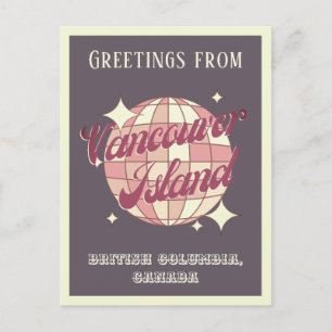 Vancouver Island Canada purple retro Postcard