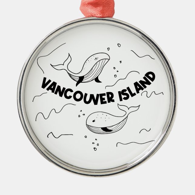 Vancouver Island Canada Whales Metal Ornament (Front)