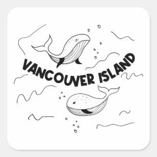 Vancouver Island Canada Whales Square Sticker