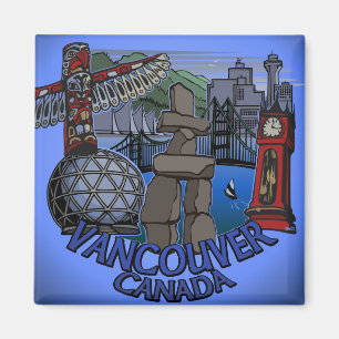 Vancouver Magnet BC Souvenir Landmark Art Gifts