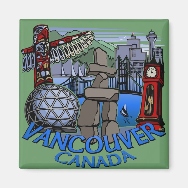 Vancouver Magnet Souvenir Magnet Buttons & Gifts (Front)