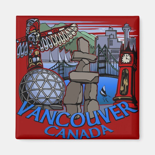 Vancouver Magnet Souvenir Magnet  Vancouver  Gifts (Front)