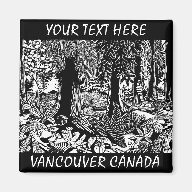 Vancouver Magnet Souvenir Stanley Park Forest Gift (Front)