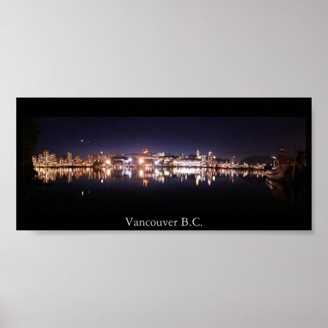 Vancouver Night Panorama Poster (Front)