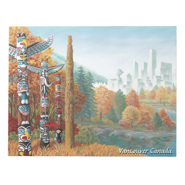 Vancouver Notepad Vancouver Totem Poles Souvenir (Front)
