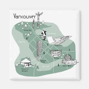 Vancouver Poster - green Magnet