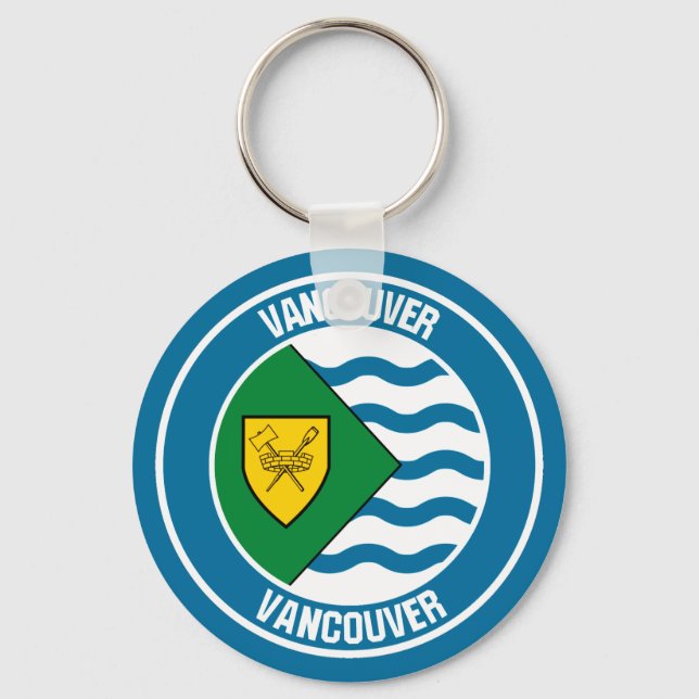 Vancouver Round Emblem Key Ring (Front)