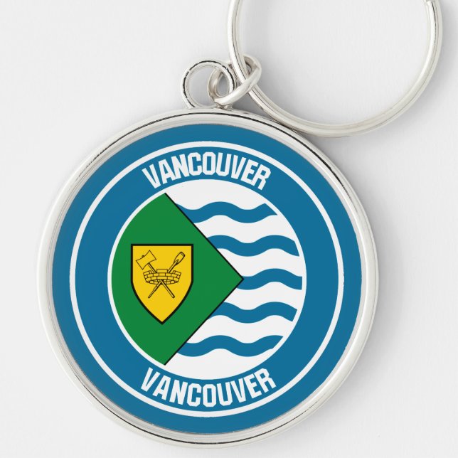 Vancouver Round Emblem Key Ring (Front)