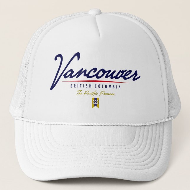 Vancouver Script Trucker Hat (Front)