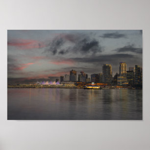 Vancouver Skyline At Sunset Poster
