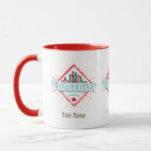 Vancouver Skyline British Columbia Retro Canada Mug