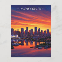 Vancouver Skyline Canada Sunset Travel