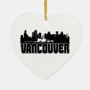 Vancouver Skyline Ceramic Tree Decoration