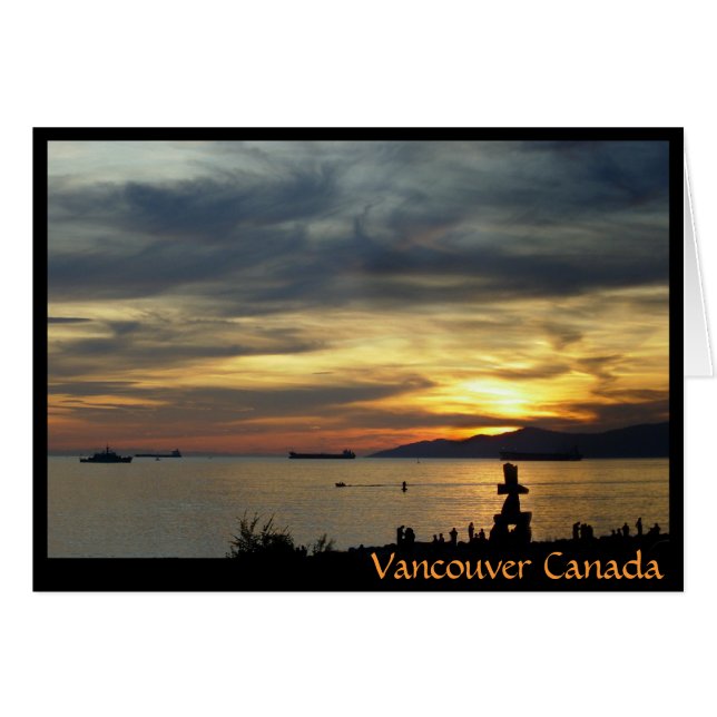 Vancouver Souvenir Cards Inukshuk Landscape Cards (Front Horizontal)