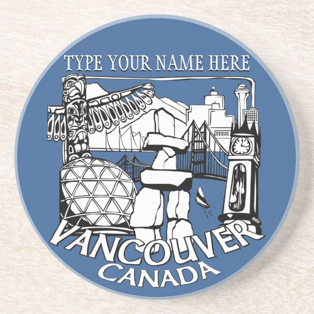 Vancouver Souvenir Coaster Personalised Gifts (Front)