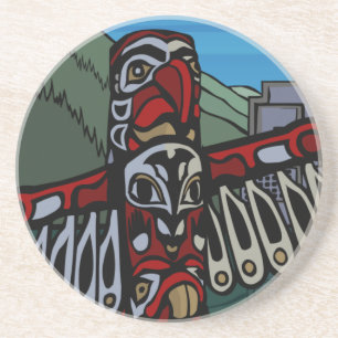 Vancouver Souvenir Coaster Totem Pole Landmark Gif