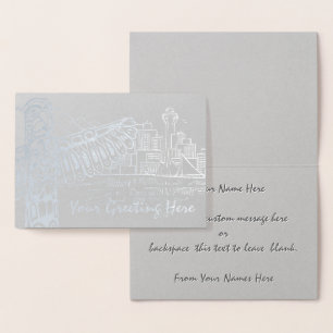 Vancouver Souvenir Greeting Cards Custom Silver