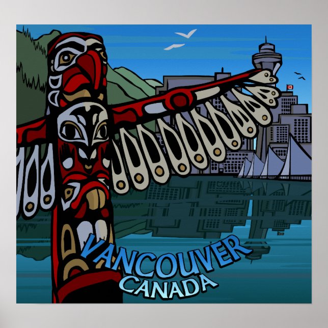Vancouver Souvenir Poster Totem Pole Poster Print (Front)