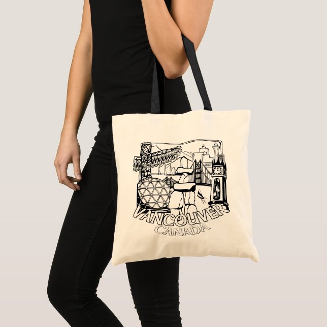 Vancouver Souvenir Tote Bag Landmark Art Bags (Front (Product))