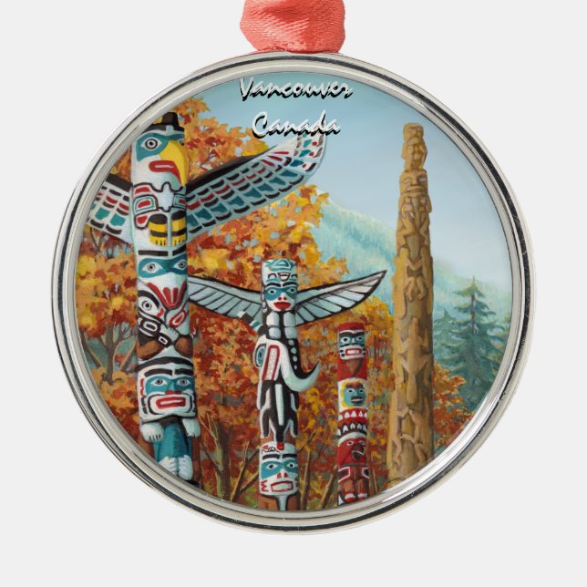 Vancouver Totem Pole Ornament Native Art Souvenirs (Front)