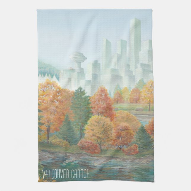Vancouver Towel Personalised Souvenir Tea Towel (Vertical)