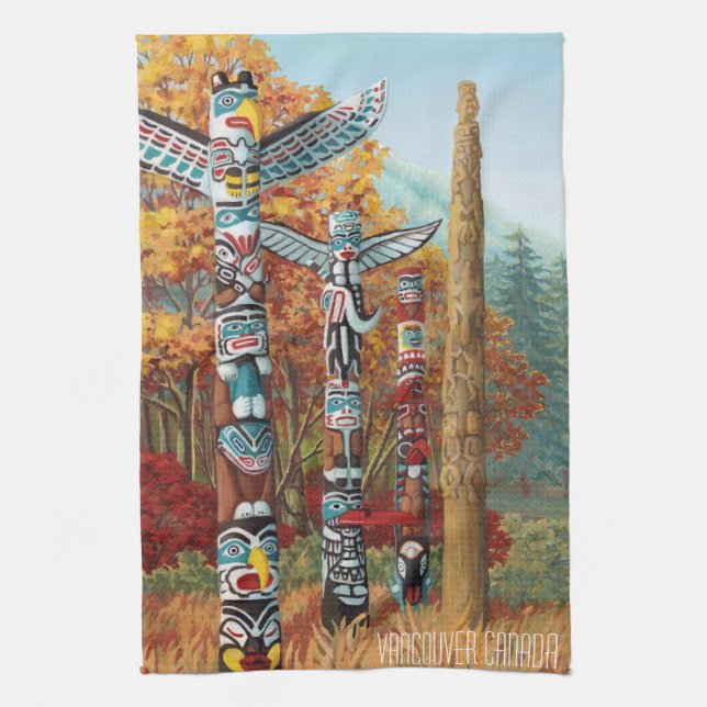 Vancouver Towel Personalised Souvenir Tea Towel (Vertical)