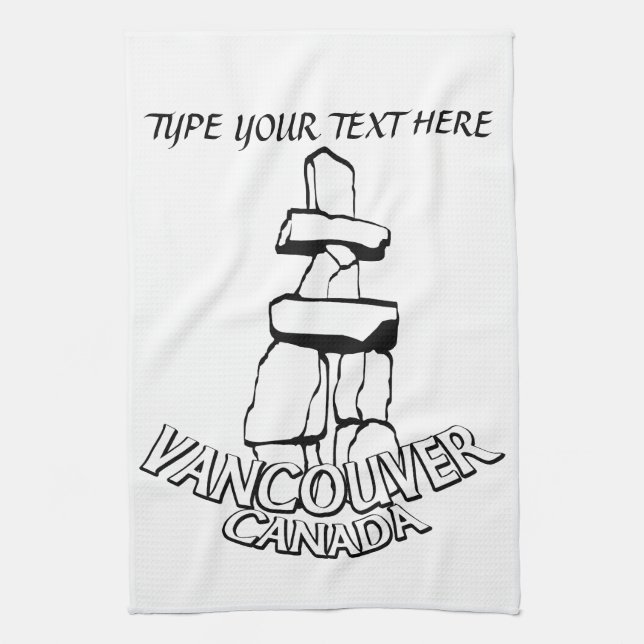 Vancouver Towel Personalised Vancouver Tea Towel (Vertical)