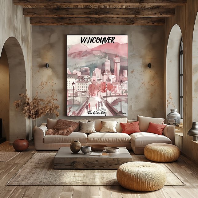 Vancouver Watercolor Cityscape – Urban Skyline Art Poster (Creator Uploaded)