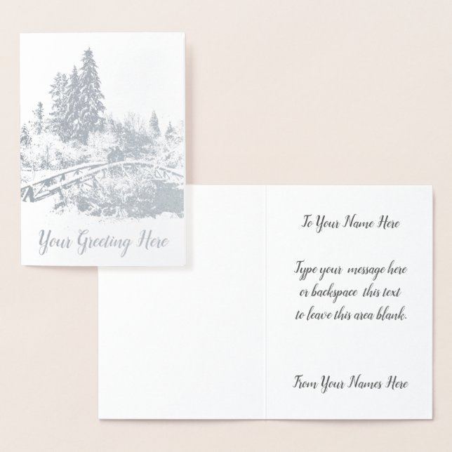 Vancouver Winter Greeting Cards Custom Silver (Display)