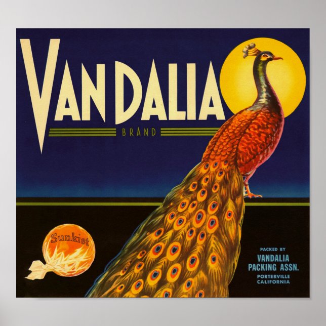Vandalia Brand Oranges Porterville California  Poster (Front)