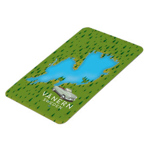 Vänern Sweden lake map Magnet