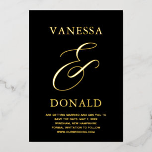 Vanessa Black Modern Wedding Save the Date