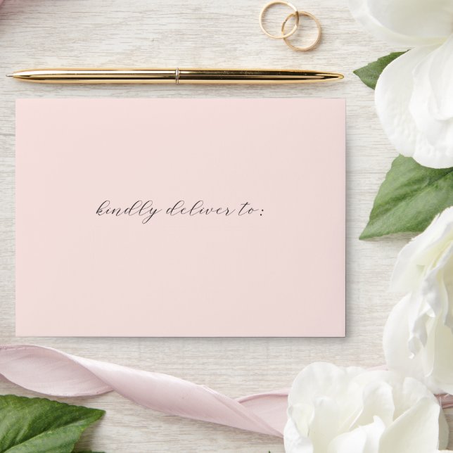 Vanessa Blush Pink Modern Wedding Envelope (Wedding)