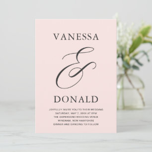 Vanessa Blush Pink Modern Wedding Invitation