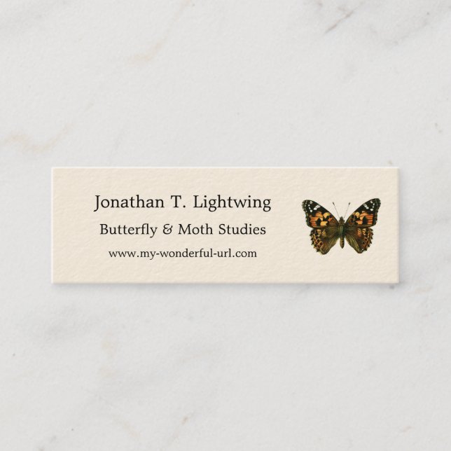 Vanessa cardui - The Painted Lady Butterfly Busine Mini Business Card (Front)