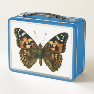 Vanessa cardui - The Painted Lady Butterfly Metal Lunch Box