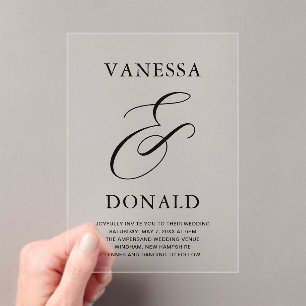 Vanessa Modern Wedding Acrylic Invitations
